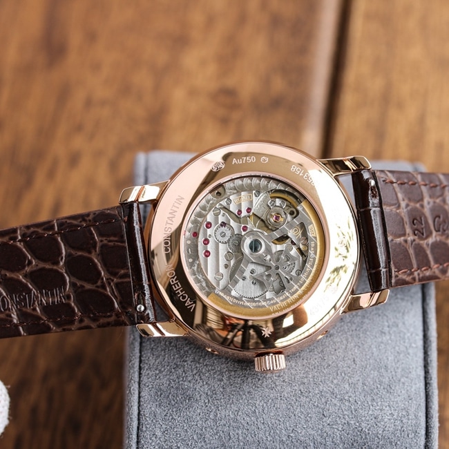 TW factory top-tier replicaVacheron Constantin1:1 watch men's blue dial blue belt perpetual calendar multifunctional heritage series mechanical leather strap watch movement picture