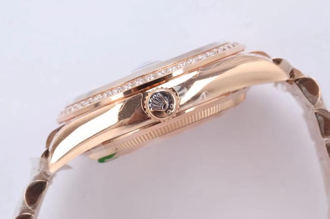 EW FactoryRolextop-tier watch men's brown plate gold belt 2020 new day displayDatejustautomatic movementsteel bracelet watch side view