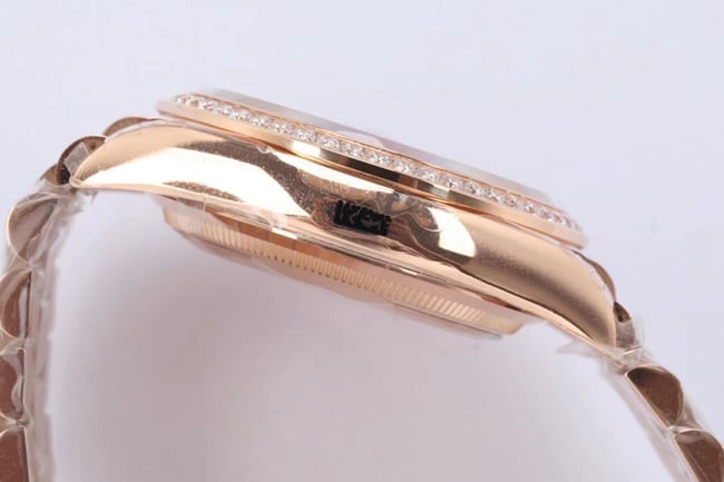 EW FactoryRolextop-tier watch men's brown plate gold belt 2020 new day displayDatejustautomatic movementsteel bracelet watch side view
