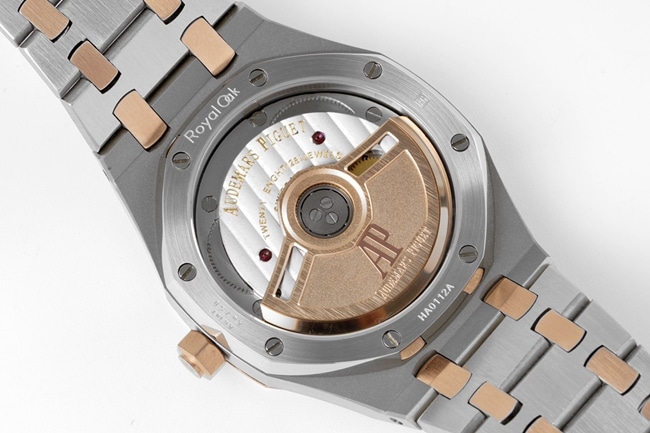 8F factory top-tier replicaAudemars Piguetsuper watch women's white dialsteel bracelet34mm Royal Oakautomatic movement watch movement picture