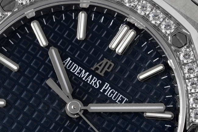 8F factory Audemars Piguettop-tier watch women's blue dialsteel braceletautomatic movement34mm Royal Oak series new watch detail shots