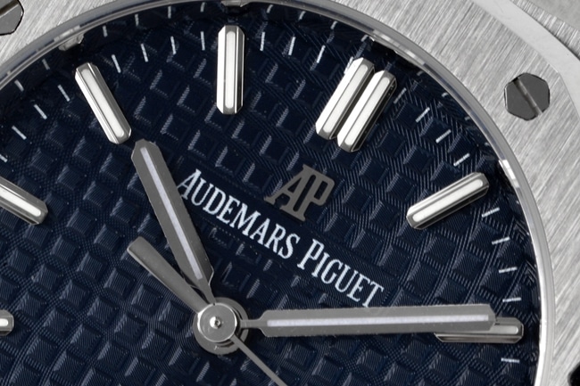 8F factory Audemars Piguettop-tiersuper watch women's blue dialsteel braceletRoyal Oak34mm automatic movement watch detail shots