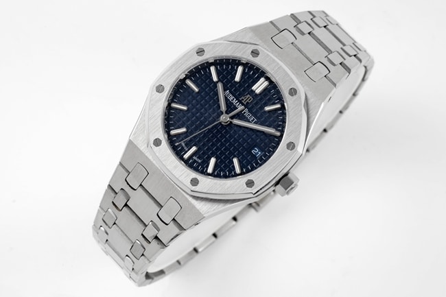 8F factory Audemars Piguettop-tiersuper watch women's blue dialsteel braceletRoyal Oak34mm automatic movement watch front view