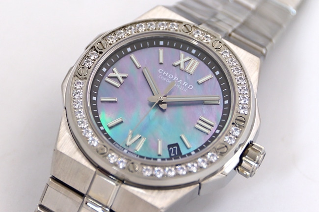 top-tier replicaChopard super A watch men's blue dialautomatic movementsteel braceletALPINE EAGLE series watch front view