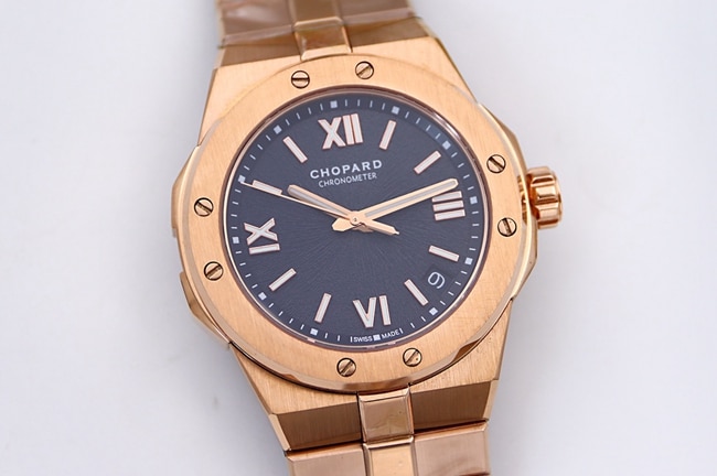 top-tier replicaChopardhigh-quality watch men's blue dial gold steel braceletALPINE EAGLE series 41mm automatic movement watch front view