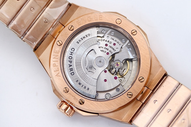 top-tier replicaChopardhigh-quality watch men's blue dial gold steel braceletALPINE EAGLE series 41mm automatic movement watch movement picture