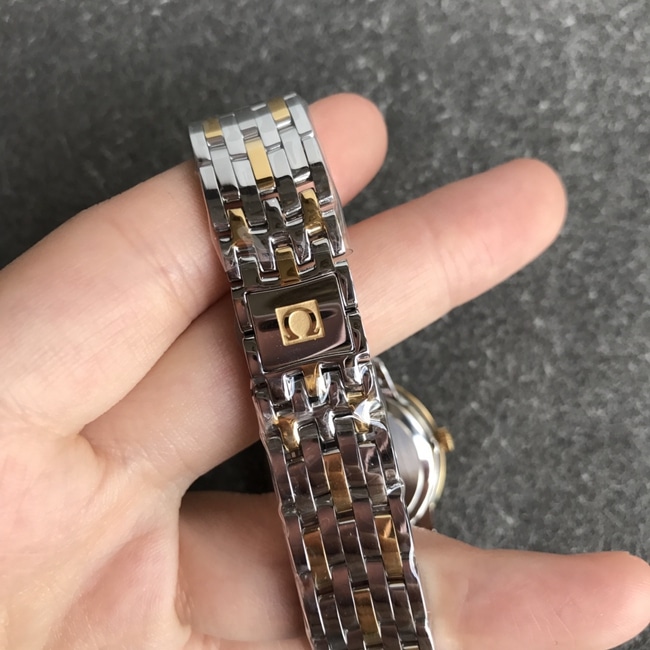 DK factory top-tier replicaOmegahigh-quality watch women's white dial Diefei series quartzsteel bracelet watch clasp picture