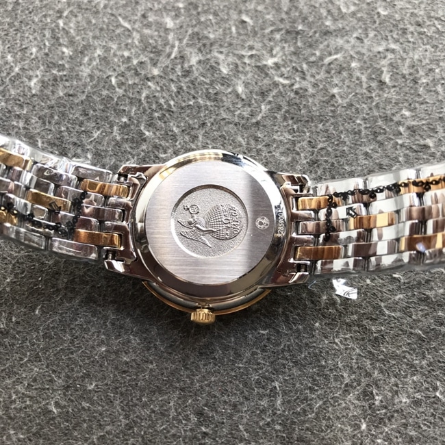 DK factory top-tier replicaOmegahigh-quality watch women's white dial butterfly series quartzsteel bracelet watch back cover picture