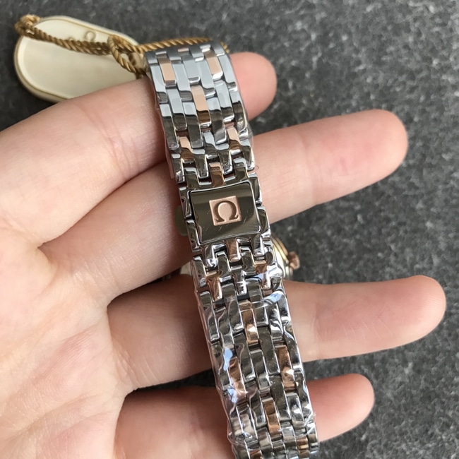 DK factory top-tier replicaOmega super a watch women's white dial gold steel bracelet natural real diamond butterfly series quartz watch clasp picture