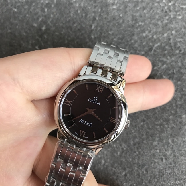 DK factory top-tier replicaOmega1:1 watch women's black dialsteel bracelet new natural real diamond quartz butterfly series watch front view