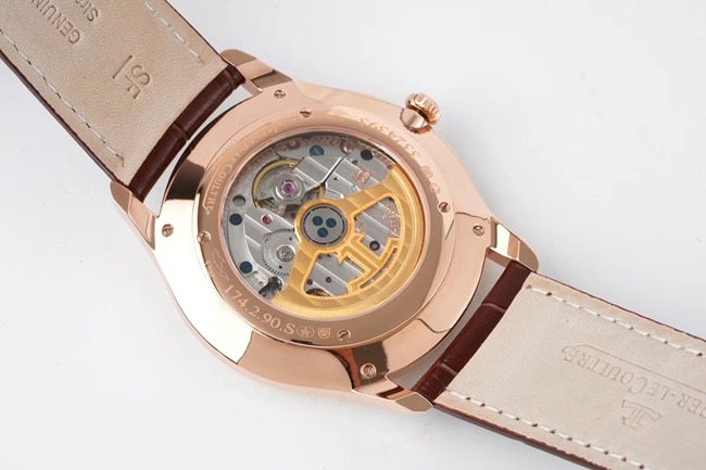 ZF FactoryJaeger-LeCoultretop-tier replicahigh-quality watch men's white dial brown belt ultra-thin master series small second hand quartzleather strap watch movement picture