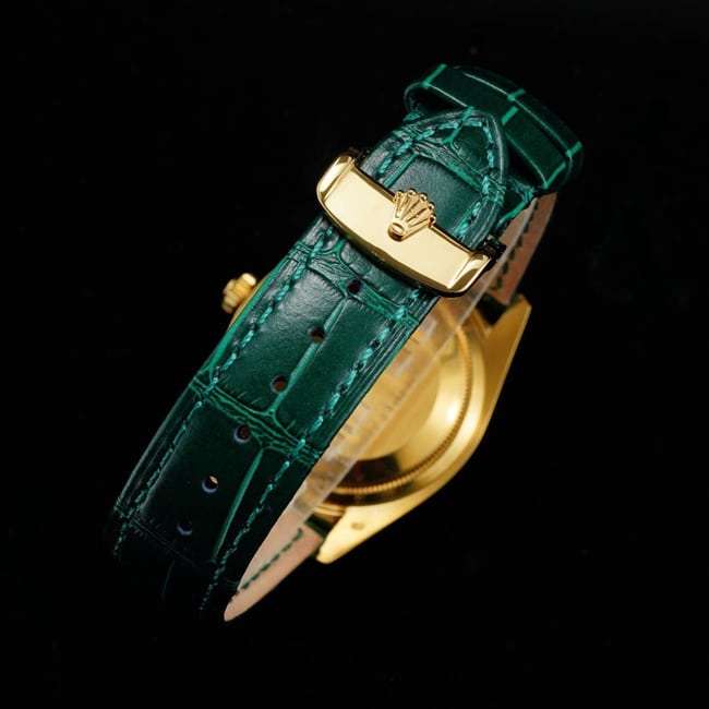 Rolextop-tier replicasuper watch men's green dial green strap day-date type day-date 36mm series automatic movement watch clasp picture
