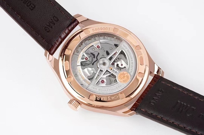 ZF FactoryIWC top-tier watch men's white dial brown belt new Portugal series automatic movementleather strap watch movement picture