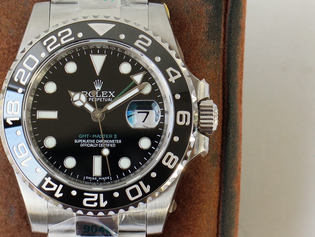GS factory top-tier replicaRolexsuper watch men's black dialsteel braceletGMT series GMT-Master type II mechanical watch detail shots
