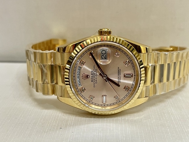 Top-tier watch Rolex men's gold plate gold steel braceletDatejust 36mm South African real diamond watch front view