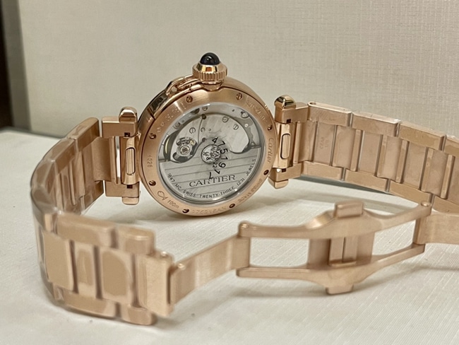 top-tier watch Cartier women's white dialsteel bracelet key series 18krose gold watch clasp picture