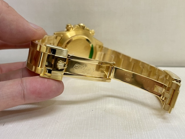 top-tier watch Rolex men's green dial gold steel bracelet green Jindi mechanical watch clasp picture