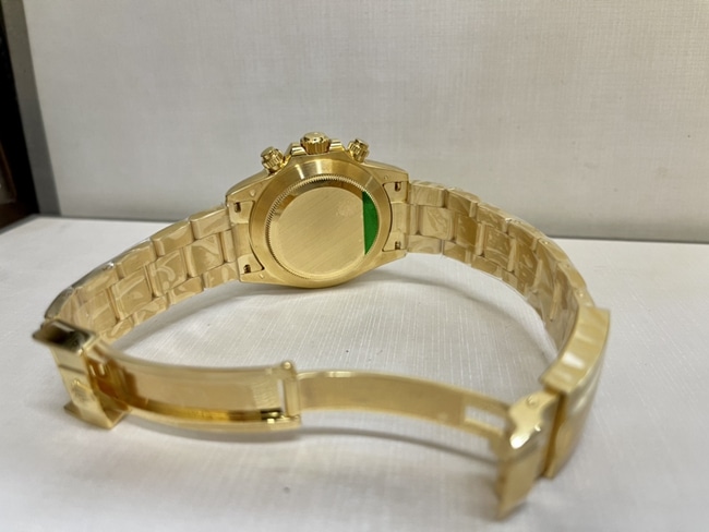 top-tier watch Rolex men's green dial gold steel bracelet green Jindi mechanical watch clasp picture