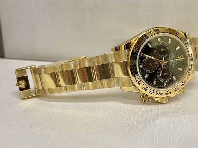 top-tier watch Rolex men's green dial gold steel bracelet green Jindi mechanical watch clasp picture