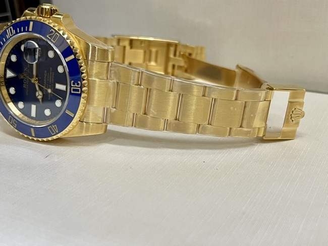 Top-tier watch Rolex men's blue dial gold belt blue Submariner automatic movement watch clasp picture