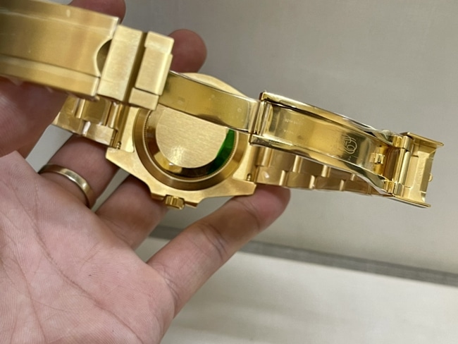 Top-tier watch Rolex men's blue dial gold belt blue Submariner automatic movement watch clasp picture