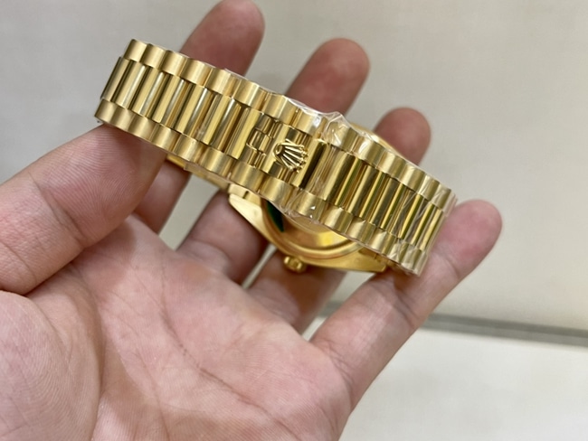 top-tier watch Rolex men's green dial gold belt Datejust South Africa real diamond mechanical watch clasp picture