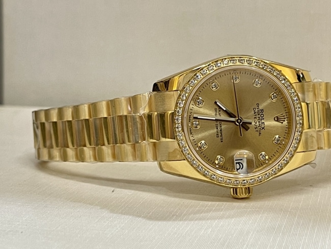 Top-tier watch Rolex women's gold steel bracelet South African real diamond Datejust 31mm watch front view