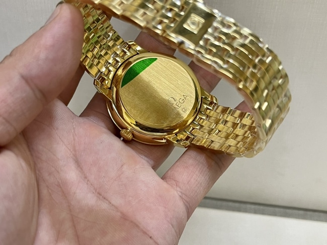 top-tier watch Omega men's gold plate gold steel bracelet Die Fei series 41mm natural real diamond mechanical watch clasp picture