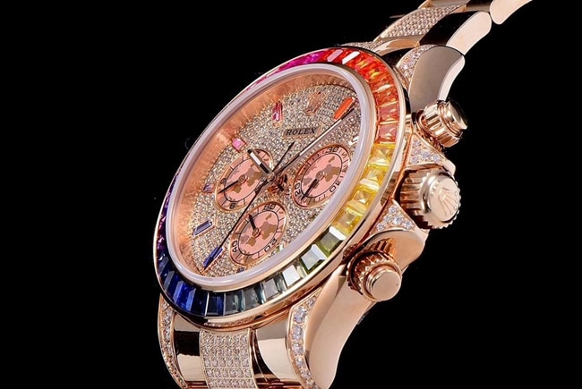 JH factory top-tier watch Rolexwhite dial gold belt Oyster Perpetual Cosmograph Daytona watch detail shots