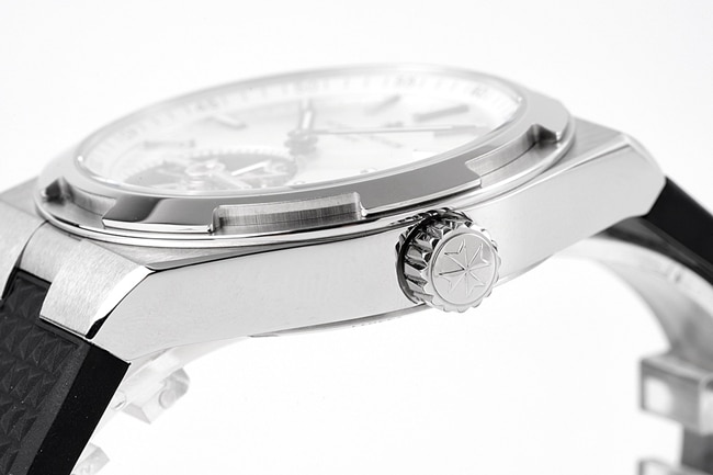 8F factory top-tier watch Vacheron Constantin men's white dialrubber strap tourbillon mechanical watch side view