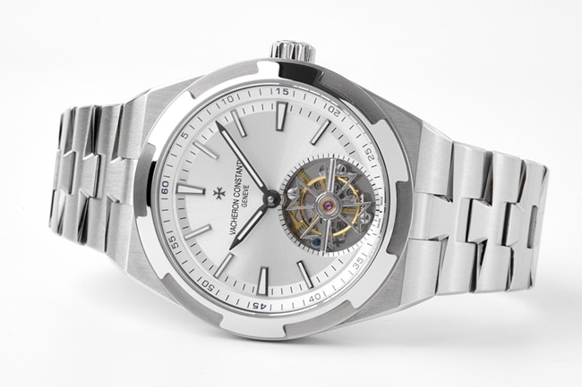 8F factory top-tier watch Vacheron Constantin men's white dialrubber strap tourbillon mechanical watch front view