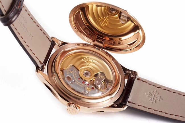 ZF Factorytop-tier watch Patek Philippe men's gold plate brown belt classical series automatic movementleather strap watch movement picture