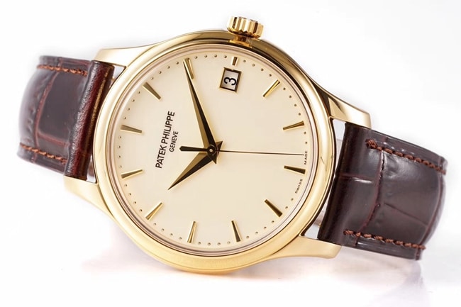 ZF Factorytop-tier watch Patek Philippe there white dial brown belt classic series leather strap mechanical watch front view