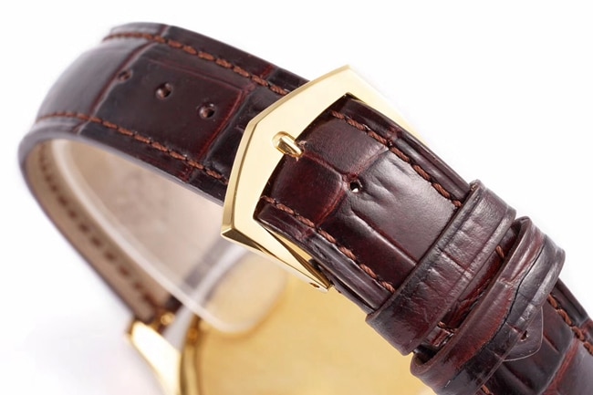ZF Factorytop-tier watch Patek Philippe there white dial brown belt classical series leather strap mechanical watch clasp picture