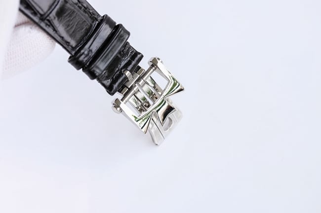 top-tier watch Vacheron Constantin men's white dial black belt perpetual calendar multi-function heritage series mechanical watch clasp picture