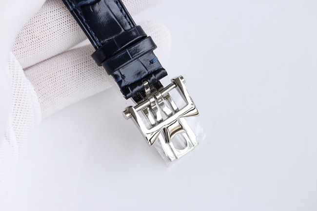 Top-tier watch Vacheron Constantin men's white dial blue belt heritage series leather strap automatic movement watch clasp picture