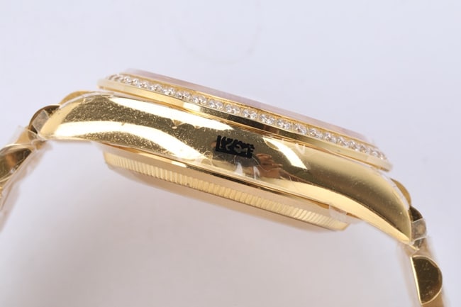 EWtop-tier watch Rolex men's gold plate gold band automatic movementday displayDatejust watch side view