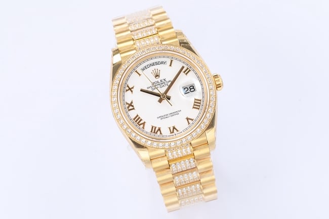 EW Factorytop-tier watch Rolex men's white dial 2021 new mechanical day display Datejust watch front view