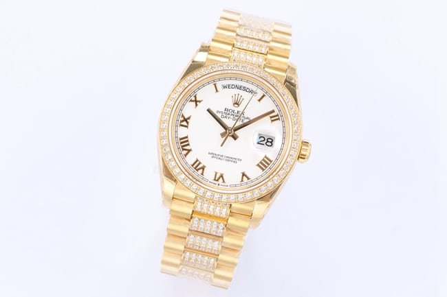 EW Factorytop-tier watch Rolex men's white dial 2021 new mechanical day display Datejust watch front view