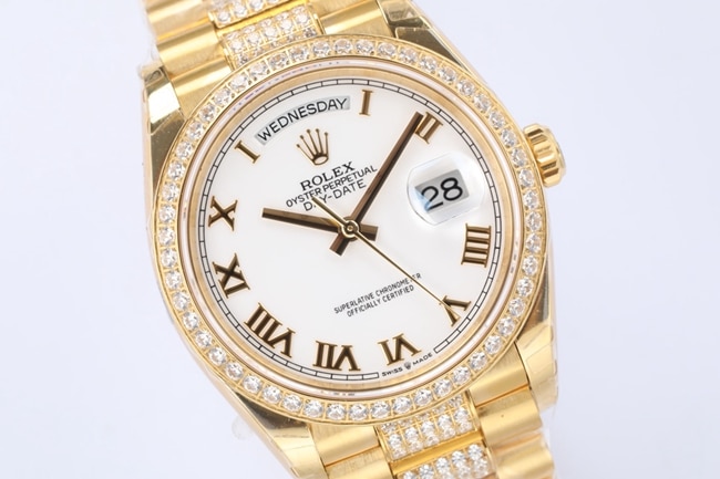 EW Factorytop-tier watch Rolex men's white dial 2021 new mechanical day display Datejust watch front view