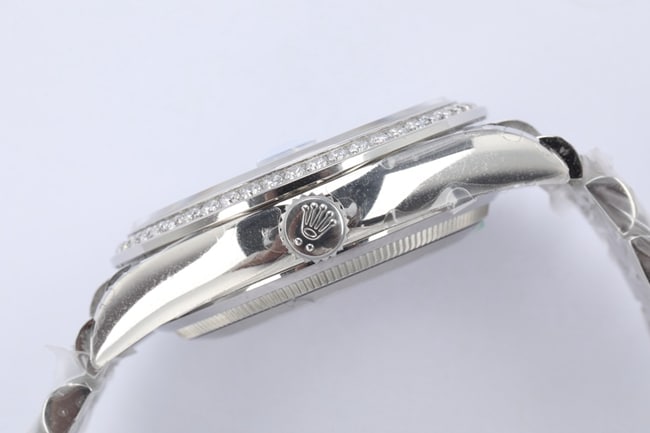 EWtop-tier watch Rolex men's white dialsteel bracelet 2021 new day displayDatejust mechanical watch side view