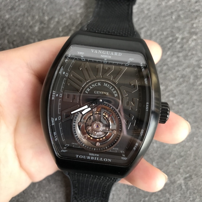 Top-tier watch Frank Muller men's nylon strap Pioneer series V45 his tourbillon mechanical watch front view