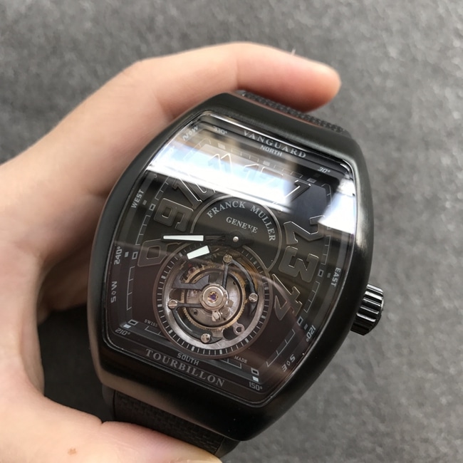 Top-tier watch Frank Muller men's nylon strap Pioneer series V45 his tourbillon mechanical watch front view
