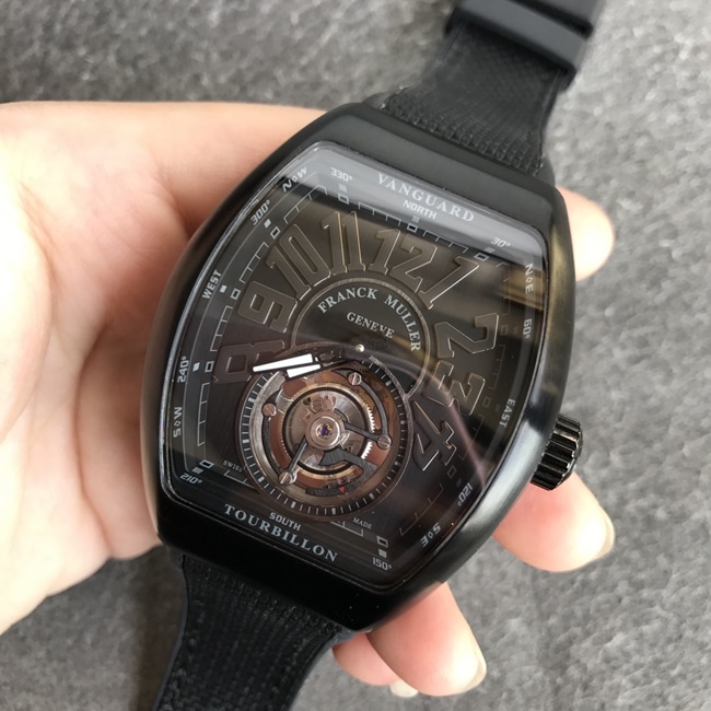 Top-tier watch Frank Muller men's nylon strap Pioneer series V45 his tourbillon mechanical watch front view
