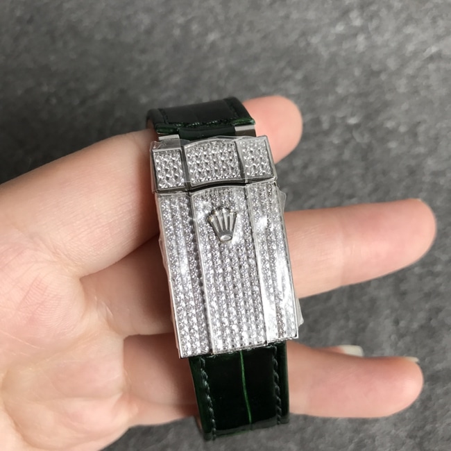 top-tier watch Rolex men's green dial black belt starry sky Datejust series fully automatic movementleather strap watch clasp picture