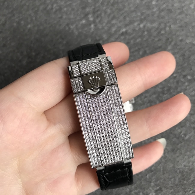 top-tier watch Rolex men's black dial black belt Submariner series fully automatic movementleather strap watch clasp picture
