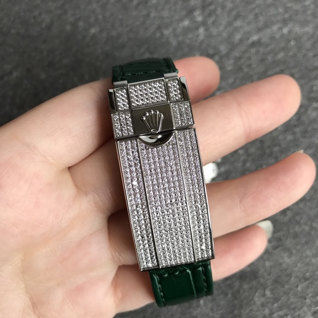 top-tier watch Rolex men's black dial green strap automatic movementleather strapv3 version Submariner series watch clasp picture