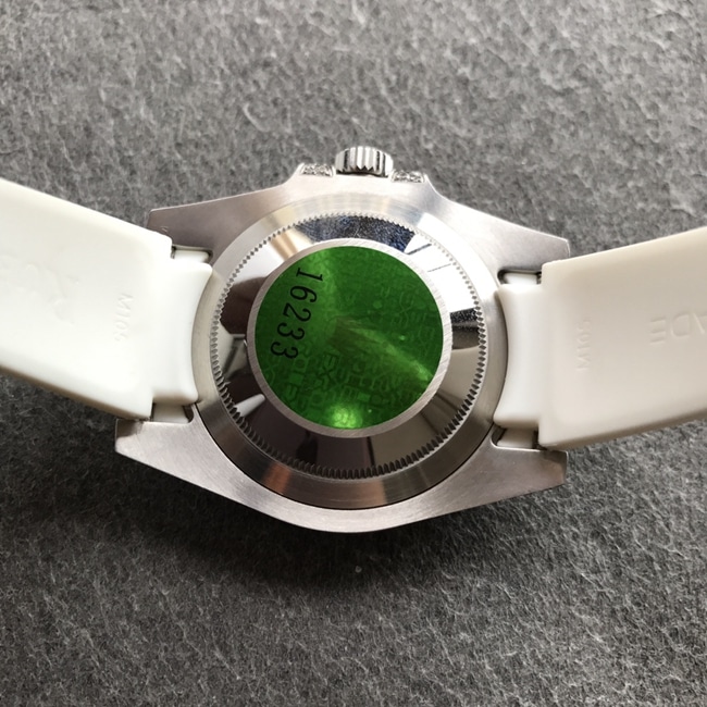 top-tier watch Rolex men's blue dialrubber strapSubmariner series v3 version automatic movement watch back cover picture