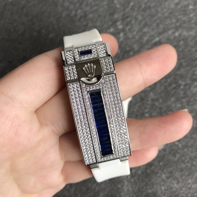 top-tier watch Rolex men's blue dialrubber strapSubmariner series v3 version automatic movement watch clasp picture