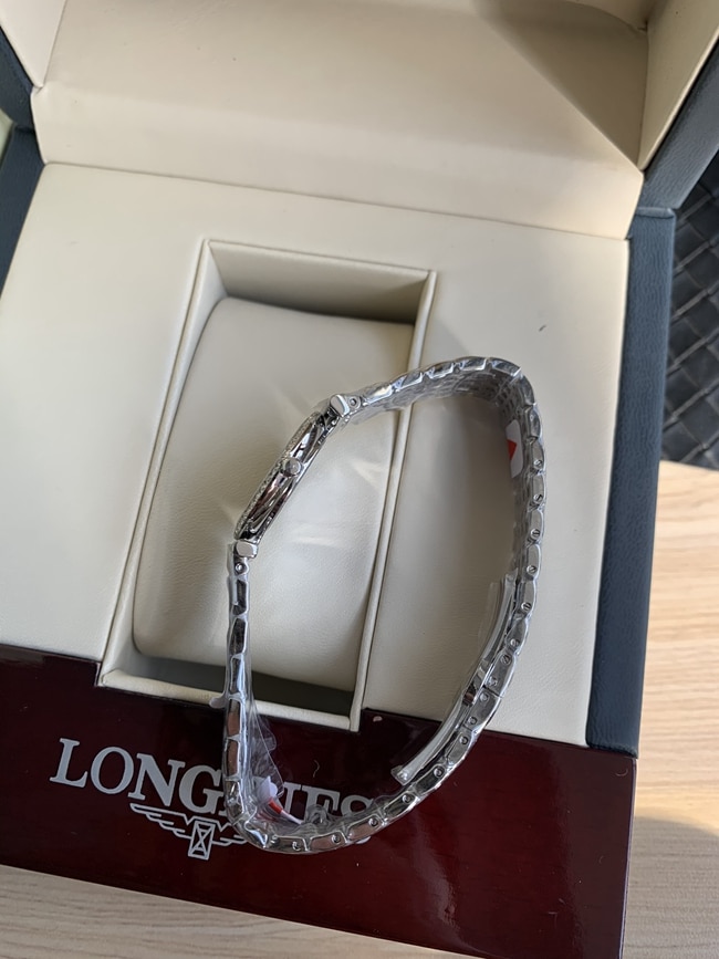 top-tier watch Longines women's blue dialsteel bracelet Jialan series quartz watch clasp picture